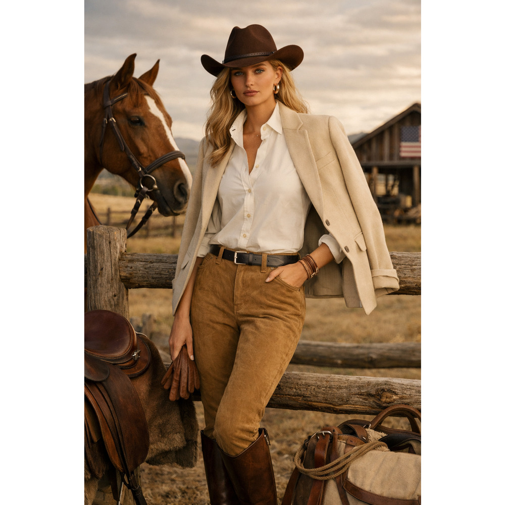Vintage Ralph Lauren Womens Genuine Leather Pants 6 Western Luxury Equestrian